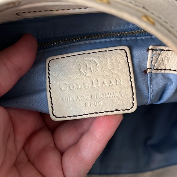 COLE HAAN CREAMY IVORY VILLAGE GROMMET HOBO SHOULDER BAG - Picture 15 of 17
